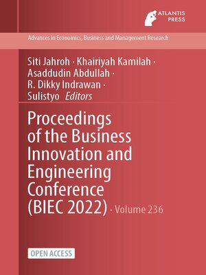 cover image of Proceedings of the Business Innovation and Engineering Conference (BIEC 2022)